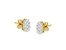 18K Yellow Gold 1 cttw Flower Diamond Stud Earrings - Yellow