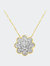2 Micron 10K Yellow Gold plated .925 Sterling Silver 1/4 cttw Diamond Cluster Pendant Necklace - Yellow Gold