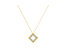 2 Micron 14K Yellow Gold Plated Sterling Silver Color Treated Diamond Square Pendant Necklace