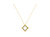 2 Micron 14K Yellow Gold Plated Sterling Silver Color Treated Diamond Square Pendant Necklace