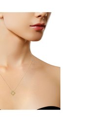 2 Micron 14K Yellow Gold Plated Sterling Silver Color Treated Diamond Square Pendant Necklace