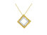 2 Micron 14K Yellow Gold Plated Sterling Silver Color Treated Diamond Square Pendant Necklace - White/Yellow