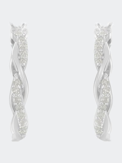 Haus of Brilliance .925 1/4 Cttw Pave Set Diamond Twisted Spiral Hoop Earring product