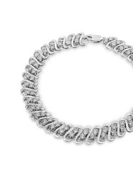 .925 Sterling 1/2 Cttw Diamond Double Row S-Link Bracelet - I-J Color, I2-I3 Clarity - 7.25"