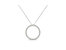 .925 Sterling 3/4 Cttw Round-Cut Diamond Open Circle Halo 18" Pendant Necklace - White