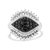 .925 Sterling Siler 1.00 Cttw White And Black Diamond Cluster Evil Eye Ring - Black And I-J Color, I2-I3 Clarity - Ring Size 6 - Silver