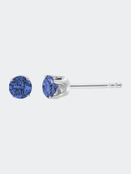 .925 Sterling Silver 0.15 Cttw Round Brilliant-Cut Diamond Classic 4-Prong Stud Earrings