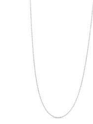 .925 Sterling Silver 0.7mm Slim And Dainty Unisex 18" Ball Bead Chain Necklace - Silver