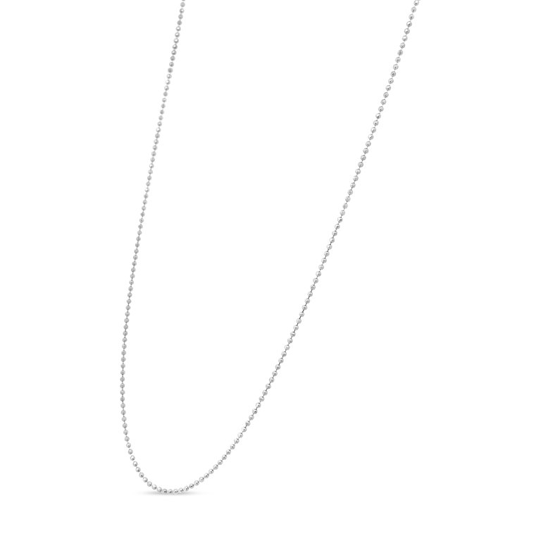 .925 Sterling Silver 0.7mm Slim And Dainty Unisex 18" Ball Bead Chain Necklace