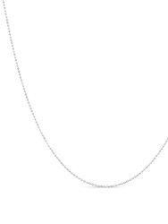 .925 Sterling Silver 0.7mm Slim And Dainty Unisex 18" Ball Bead Chain Necklace