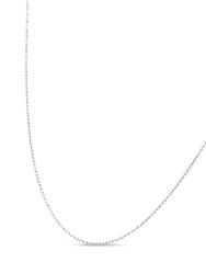 .925 Sterling Silver 0.7mm Slim And Dainty Unisex 18" Ball Bead Chain Necklace