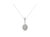 .925 Sterling Silver 1 1/2 cttw Diamond Halo Pendant Necklace