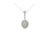 .925 Sterling Silver 1 1/2 cttw Diamond Halo Pendant Necklace - White