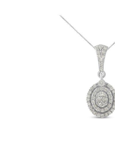 Haus of Brilliance .925 Sterling Silver 1 1/2 cttw Diamond Halo Pendant Necklace product