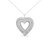 .925 Sterling Silver 1 1/4 Cttw Round And Baguette-Cut Diamond Composite Heart 18" Pendant Necklace - I-J Color, I1-I2 Clarity - Silver