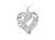 .925 Sterling Silver 1 1/4 Cttw Round Diamond Openwork Ribbon Weave Heart Pendant 18" Necklace - Silver 