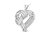 .925 Sterling Silver 1 1/4 Cttw Round Diamond Openwork Ribbon Weave Heart Pendant 18" Necklace