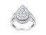 .925 Sterling Silver & 1-1/8 Cttw Diamond Marquise Shaped Cluster Triple Halo Knot Cocktail Fashion Ring - White