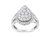 .925 Sterling Silver & 1-1/8 Cttw Diamond Marquise Shaped Cluster Triple Halo Knot Cocktail Fashion Ring - White