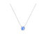 .925 Sterling Silver 1/10 Carat Blue Diamond Suspended Bezel-Set Solitaire 16"-18" Adjustable Pendant Necklace