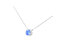 .925 Sterling Silver 1/10 Carat Blue Diamond Suspended Bezel-Set Solitaire 16"-18" Adjustable Pendant Necklace - Carat Blue