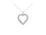 .925 Sterling Silver 1/10 cttw 3-Prong Diamond Open Heart Pendant Necklace - White