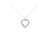 .925 Sterling Silver 1/10 cttw 3-Prong Diamond Open Heart Pendant Necklace