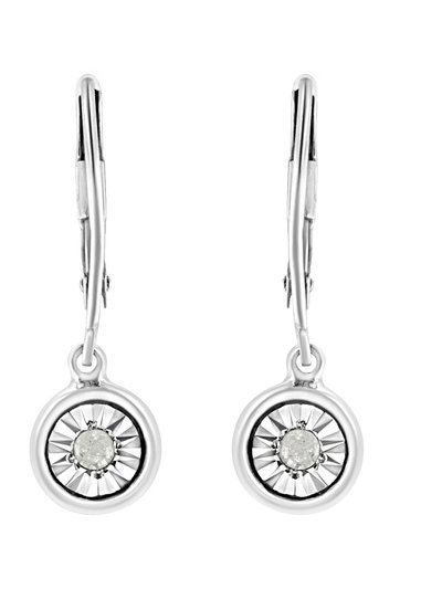 Haus of Brilliance .925 Sterling Silver 1/10 Cttw Bezel-Set Round-Cut Diamond Accent Dangle Earring product