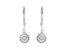.925 Sterling Silver 1/10 Cttw Bezel-Set Round-Cut Diamond Accent Dangle Earring - White