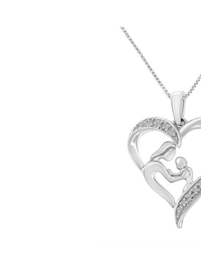 Haus of Brilliance .925 Sterling Silver 1/10 cttw Diamond Heart and Mother 18" Pendant Necklace product