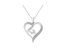 .925 Sterling Silver 1/10 cttw Diamond Heart and Mother 18" Pendant Necklace - White