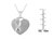 .925 Sterling Silver 1/10 cttw Diamond Heart Pendant Necklace