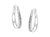 .925 Sterling Silver 1/10 Cttw Diamond Hoop Earrings - White