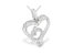 .925 Sterling Silver 1/10 Cttw Diamond Mother And Child Double Open Heart 18" Pendant Necklace