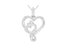 .925 Sterling Silver 1/10 Cttw Diamond Mother And Child Double Open Heart 18" Pendant Necklace - White