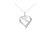 .925 Sterling Silver 1/10 Cttw Diamond Open Heart 18" Pendant Necklace - White Gold