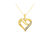 .925 Sterling Silver 1/10 Cttw Diamond Open Heart 18" Pendant Necklace - Yellow Gold