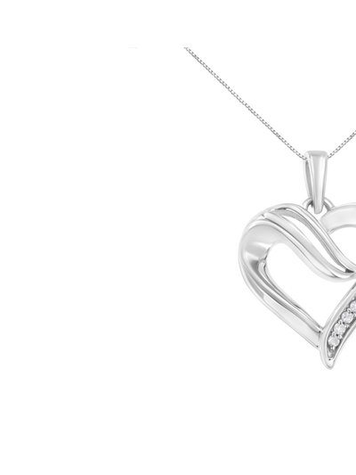 Haus of Brilliance .925 Sterling Silver 1/10 Cttw Diamond Open Heart 18" Pendant Necklace product