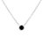 .925 Sterling Silver 1/10 Cttw Diamond Suspended Bezel-Set Solitaire 16"-18" Adjustable Pendant Necklace - Black