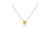 .925 Sterling Silver 1/10 Cttw Diamond Suspended Bezel-Set Solitaire 16"-18" Adjustable Pendant Necklace - Yellow