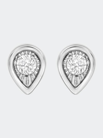 Haus of Brilliance .925 Sterling Silver 1/10 Cttw Miracle-Set Diamond Oval Shape Stud Earrings product