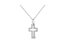 .925 Sterling Silver 1/10 Cttw Pave-Set Round-Cut Diamond Open Cross 18" Pendant Necklace