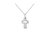 .925 Sterling Silver 1/10 Cttw Pave-Set Round-Cut Diamond Open Cross 18" Pendant Necklace