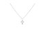 .925 Sterling Silver 1/10 Cttw Pave-Set Round-Cut Diamond Open Cross 18" Pendant Necklace