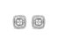 .925 Sterling Silver 1/10 Cttw Prong-Set Round Cut Diamond Square Shape with Milgrain Halo Stud Earrings
