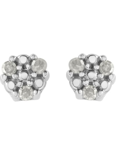 Haus of Brilliance .925 Sterling Silver 1/10 cttw Prong Set Round-Cut Trio Diamond Stud Earrings product