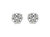 .925 Sterling Silver 1/10 cttw Prong Set Round-Cut Trio Diamond Stud Earrings - Silver