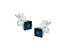 .925 Sterling Silver 1/10 Cttw Round Brilliant-Cut Blue Diamond Miracle-Set Stud Earrings - White