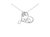 .925 Sterling Silver 1/10 Cttw Round Brilliant-Cut Diamond Accented Open Heart with Love 18" Pendant Necklace - White