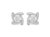 .925 Sterling Silver 1/10 Cttw Round Brilliant-Cut Near Colorless Diamond Miracle-Set Square Pinwheel Stud Earrings - Silver